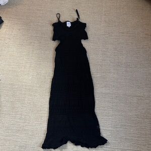 Misa Los Angeles Black Crochet Maxi Dress